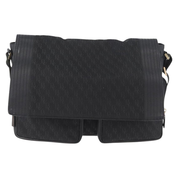 BOTTEGA VENETA Umhängetasche Canvas Schwarz Gold Auth bs33726
