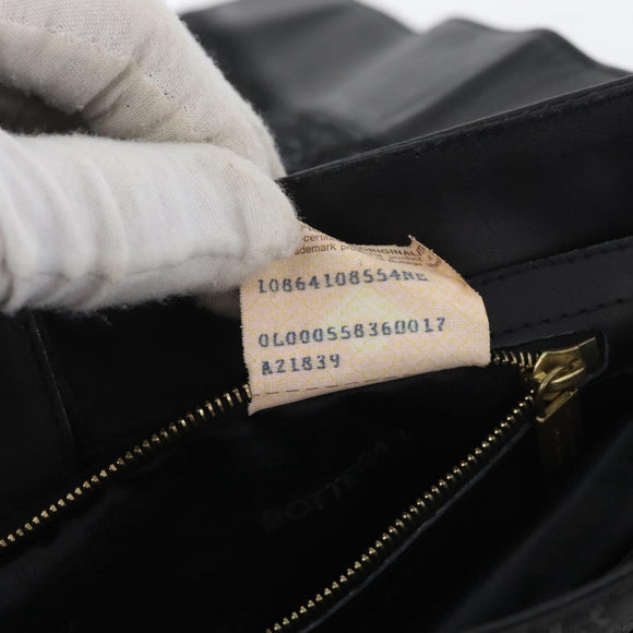 BOTTEGA VENETA Umhängetasche Canvas Schwarz Gold Auth bs33726