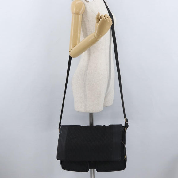 BOTTEGA VENETA Umhängetasche Canvas Schwarz Gold Auth bs33726