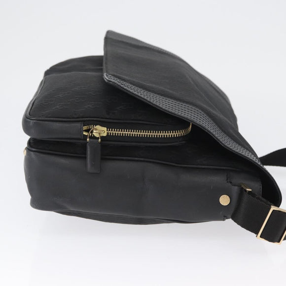 BOTTEGA VENETA Umhängetasche Canvas Schwarz Gold Auth bs33726