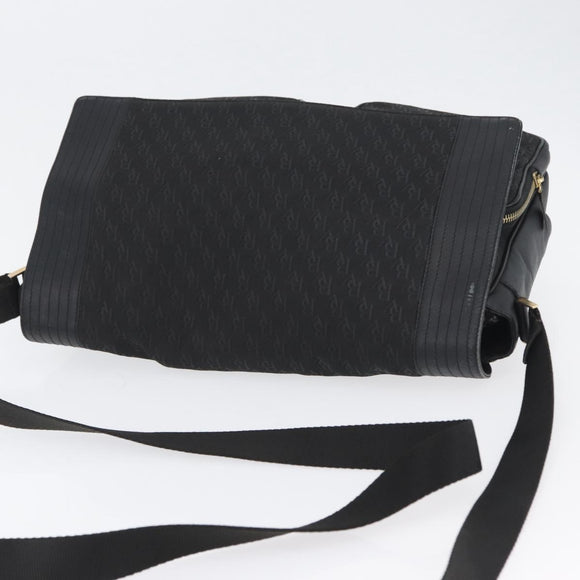 BOTTEGA VENETA Umhängetasche Canvas Schwarz Gold Auth bs33726