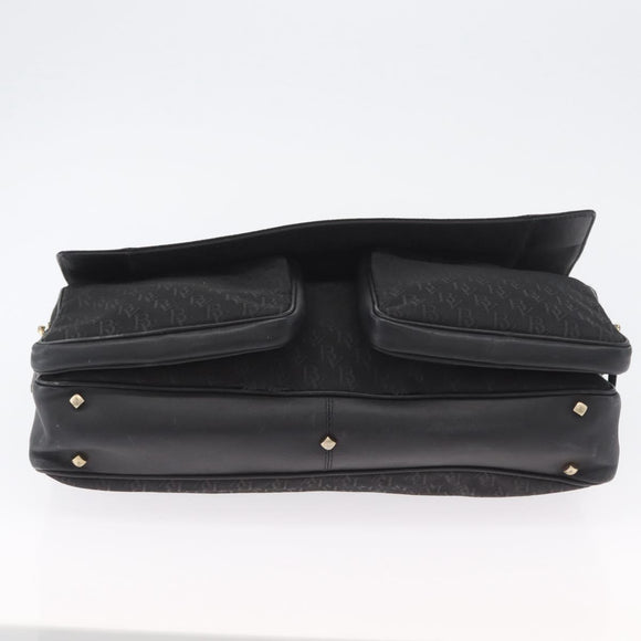 BOTTEGA VENETA Umhängetasche Canvas Schwarz Gold Auth bs33726