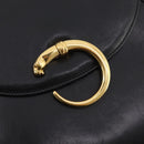 CARTIER Tote Tas Leer Zwart Goud Auth bs33730-14
