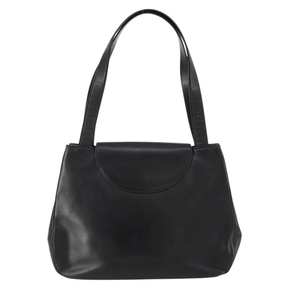 CARTIER Tote Tas Leer Zwart Goud Auth bs33730