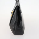 CARTIER Tote Tas Leer Zwart Goud Auth bs33730-4