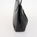 CARTIER Tote Tas Leer Zwart Goud Auth bs33730-5