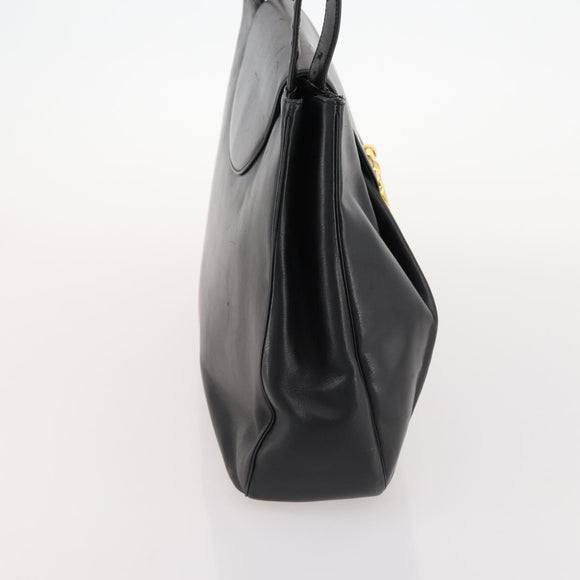 CARTIER Tote Tas Leer Zwart Goud Auth bs33730