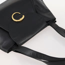 CARTIER Tote Tas Leer Zwart Goud Auth bs33730-6