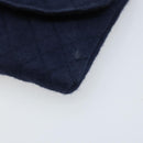 CHANEL Chain Pouch Cotton Navy Gold CC Auth bs33731-10