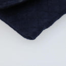 CHANEL Chain Pouch Cotton Navy Gold CC Auth bs33731-11