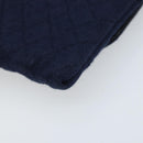 CHANEL Chain Pouch Cotton Navy Gold CC Auth bs33731-12