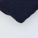 CHANEL Chain Pouch Cotton Navy Gold CC Auth bs33731-13