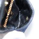 CHANEL Chain Pouch Cotton Navy Gold CC Auth bs33731-17