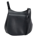 CELINE Shoulder Bag Leather Black Silver Auth bs33732-1