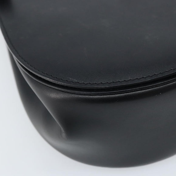 CELINE Shoulder Bag Leather Black Silver Auth bs33732