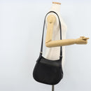 CELINE Shoulder Bag Leather Black Silver Auth bs33732-24