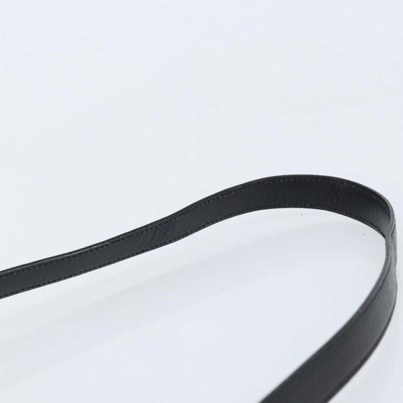 CELINE Shoulder Bag Leather Black Silver Auth bs33732