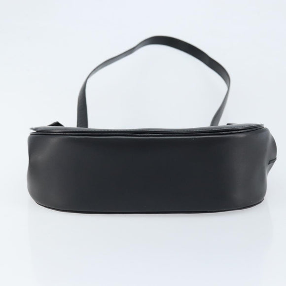 CELINE Shoulder Bag Leather Black Silver Auth bs33732