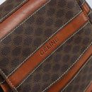 CELINE Macadam Canvas Backpack PVC Leather Brown Gold Auth bs33733-16