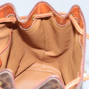 CELINE Macadam Canvas Backpack PVC Leather Brown Gold Auth bs33733-21