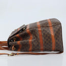 CELINE Macadam Canvas Backpack PVC Leather Brown Gold Auth bs33733-5