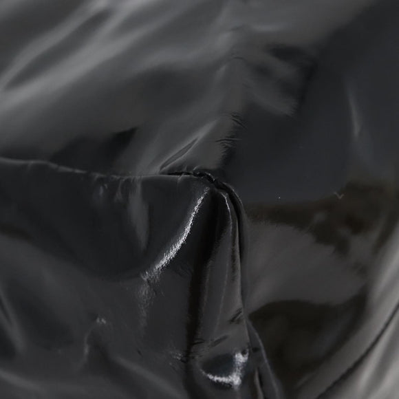 PRADA Hand Bag Patent leather Black Silver Auth bs33735