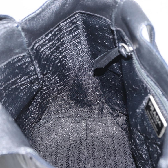 PRADA Hand Bag Patent leather Black Silver Auth bs33735