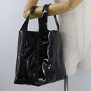 PRADA Hand Bag Patent leather Black Silver Auth bs33735-22