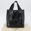 PRADA Hand Bag Patent leather Black Silver Auth bs33735-12