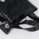PRADA Hand Bag Patent leather Black Silver Auth bs33735-6