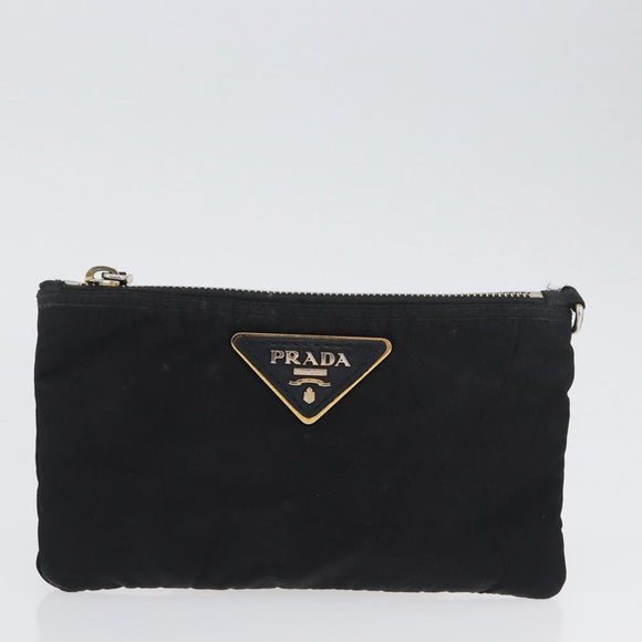 PRADA Pouch Nylon 2 Set Khaki Black Auth bs33737