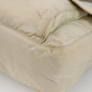PRADA Shoulder Bag Nylon Beige Silver Auth bs33739-14