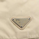 PRADA Shoulder Bag Nylon Beige Silver Auth bs33739-18