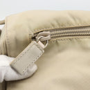PRADA Shoulder Bag Nylon Beige Silver Auth bs33739-19