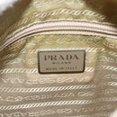 PRADA Shoulder Bag Nylon Beige Silver Auth bs33739-21