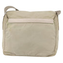 PRADA Shoulder Bag Nylon Beige Silver Auth bs33739-2