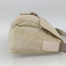 PRADA Shoulder Bag Nylon Beige Silver Auth bs33739-4