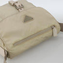 PRADA Shoulder Bag Nylon Beige Silver Auth bs33739-6