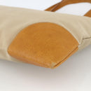 PRADA Tote Bag Canvas Beige Silver Auth bs33740-9