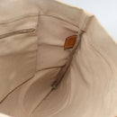 PRADA Tote Bag Canvas Beige Silver Auth bs33740-18