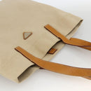 PRADA Tote Bag Canvas Beige Silver Auth bs33740-6