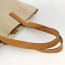 PRADA Tote Bag Canvas Beige Silver Auth bs33740-7