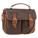 CELINE Macadam Canvas Shoulder Bag PVC Leather Brown Gold Auth bs33742-1