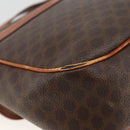 CELINE Macadam Canvas Shoulder Bag PVC Leather Brown Gold Auth bs33742-10