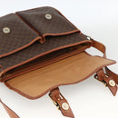 CELINE Macadam Canvas Shoulder Bag PVC Leather Brown Gold Auth bs33742-18