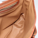 CELINE Macadam Canvas Shoulder Bag PVC Leather Brown Gold Auth bs33742-20