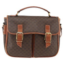 CELINE Macadam Canvas Shoulder Bag PVC Leather Brown Gold Auth bs33742-13