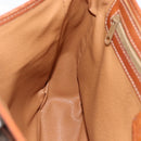 CELINE Macadam Canvas Shoulder Bag PVC Leather Brown Gold Auth bs33742-21