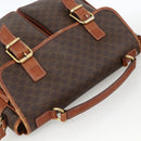 CELINE Macadam Canvas Shoulder Bag PVC Leather Brown Gold Auth bs33742-6