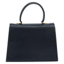 Salvatore Ferragamo Gancini Hand Bag Leather Navy Gold Auth bs33743-2